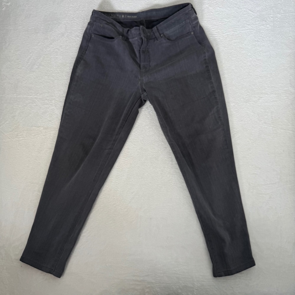 Talbots Flawless Slim Ankle Jeans Size 8 Gray Denim Comfort Stretch Pants